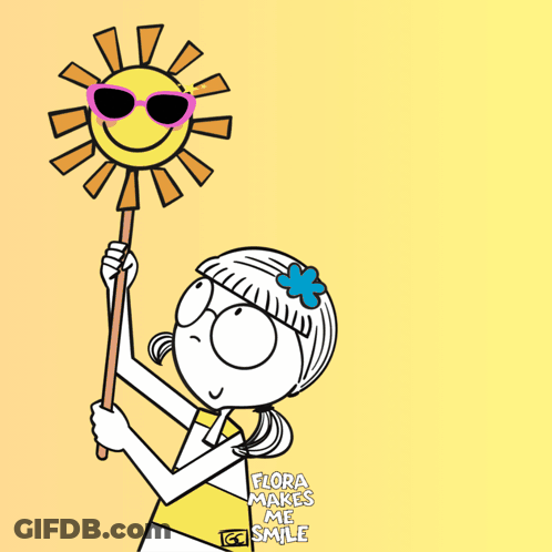 Girl Holding Sun Flora Makes Me Smile GIF