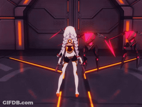 Girl Holding Sword And Shield GIF