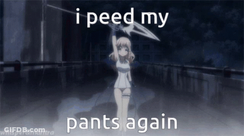 Girl Holding Sword I Peed My Pants Again GIF