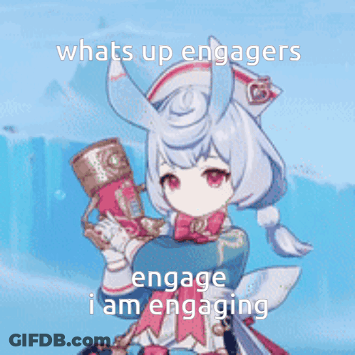 Girl Holding Sword Saying What's Up Engager Engage I Am Engaging GIF