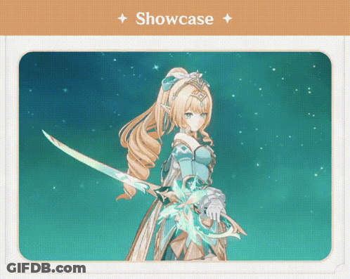 Girl Holding Sword Showcase GIF