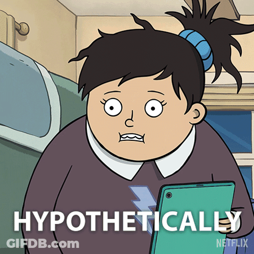 Girl Holding Tablet Saying Hypothetically GIF