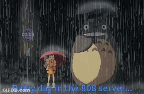 Girl Holding Umbrella And Totoro In Rain GIF