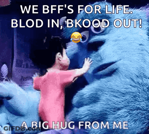 Girl Hugging Monster From Monsters Inc GIF