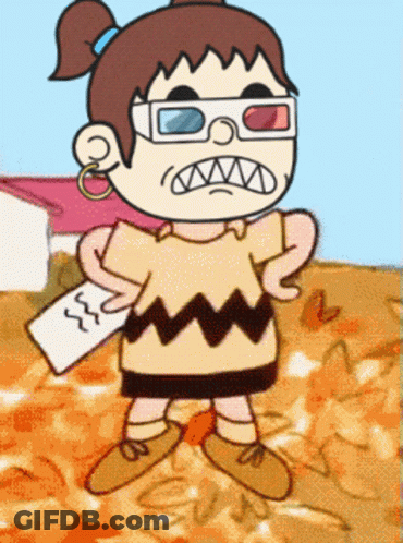 Girl In 3D Glasses Holding Paper GIF