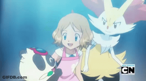 Girl In Apron With Panda And Fox And CN Logo GIF