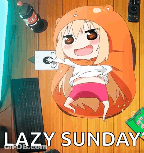 Girl In Bear Hat Laying On Table Lazy Sunday GIF