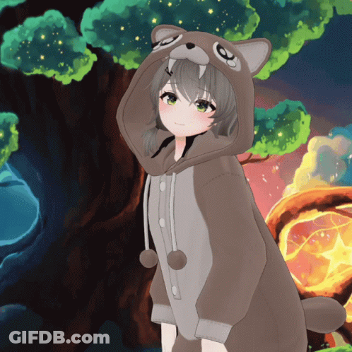Girl In Bear Hoodie GIF