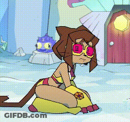 Girl In Bikini And Sunglasses Sitting On Pillow In Snow GIF