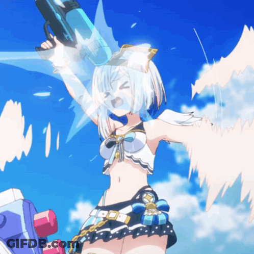 Girl In Bikini Holding Water Gun GIF