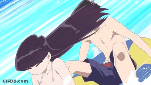 Girl In Bikini Laying On Man's Lap In Water GIF