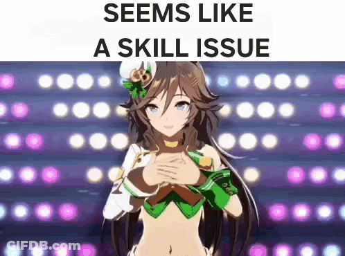 Girl In Bikini On Stage Hands On Chest Seems Like A Skill Issue GIF