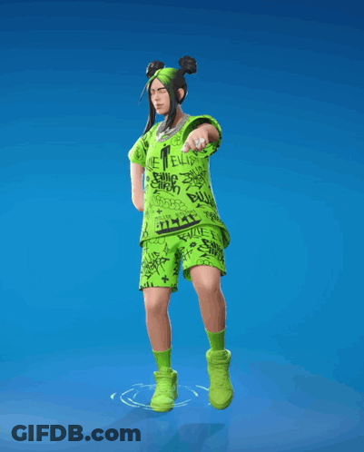 Girl In Billie Eilish T-Shirt Standing On One Leg GIF