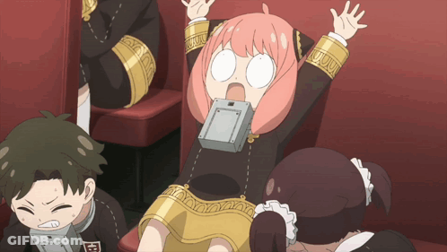 Girl In Black And Gold Dress Holding Box GIF