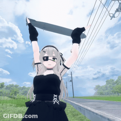 Girl In Black Dress Holding Paper GIF