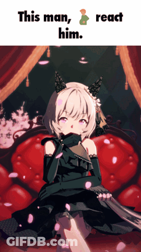 Girl In Black Dress Sitting On Red Couch This Man React Him GIF