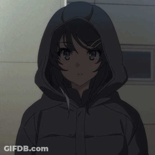 Girl In Black Jacket With Hood GIF