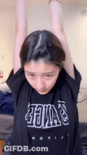 Girl In Black Shirt Saying Aoi GIF