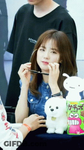 Girl In Black Shirt Saying Oena GIF
