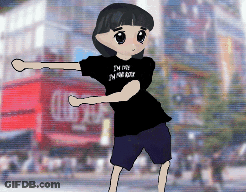 Girl In Black Shirt Says I'm Cute I'm Punk Rock GIF