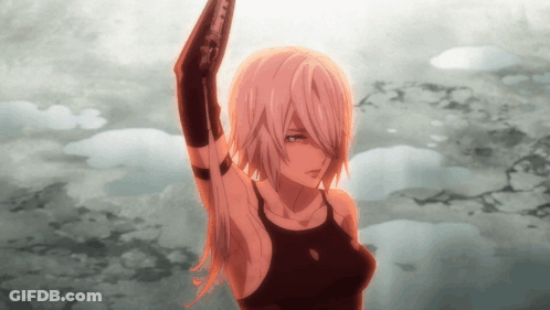 Girl In Black Tank Top Raising Arm GIF