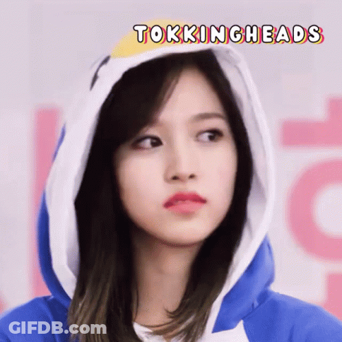 Girl In Blue And White Hoodie Tokingheads GIF