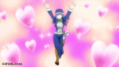 Girl In Blue And White Outfit Surrounded By Hearts GIF