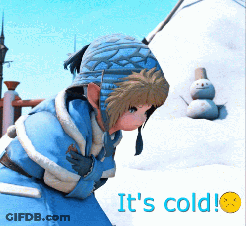 Girl In Blue Coat Saying It's Cold GIF