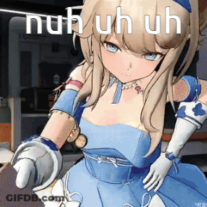 Girl In Blue Dress Nuh Uh Uh GIF