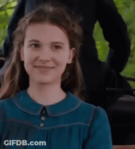 Girl In Blue Dress Smiling Close Up GIF