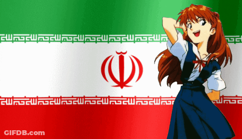 Girl In Blue Dress With D Flag GIF