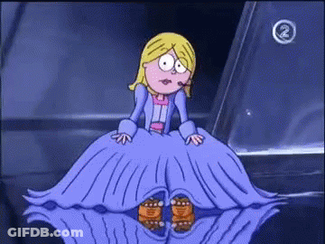 Girl In Blue Dress With Number 2 GIF