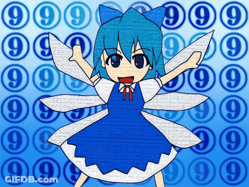 Girl In Blue Dress With Wings And 999 GIF