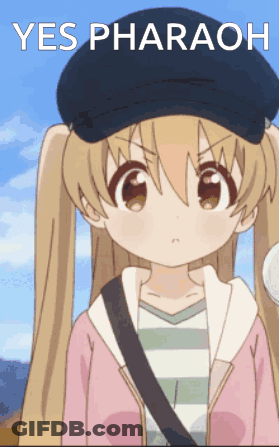 Girl In Blue Hat Saying Yes Pharaoh GIF