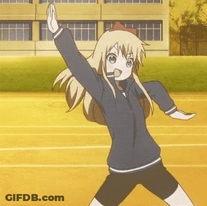 Girl In Blue Jacket And Black Shorts Dancing GIF