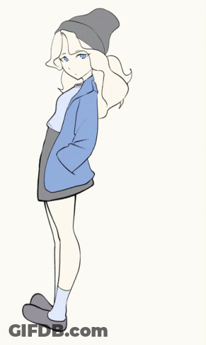 Girl In Blue Jacket And Hat GIF