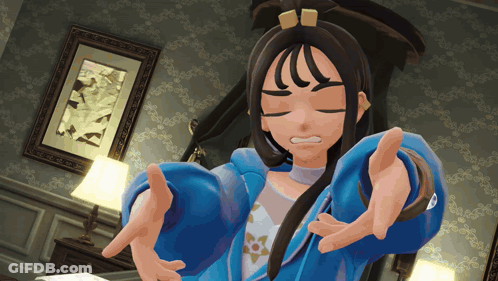 Girl In Blue Jacket Making A Face GIF