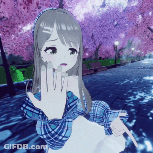 Girl In Blue Plaid Shirt Making Stop Gesture GIF