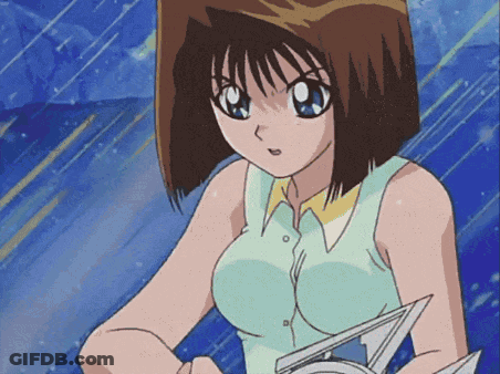 Girl In Blue Shirt Holding Triangle GIF