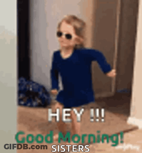 Girl In Blue Shirt Running GIF