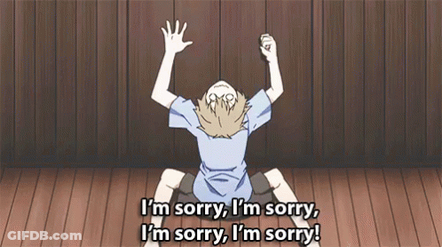 Girl In Blue Shirt Saying I'm Sorry GIF