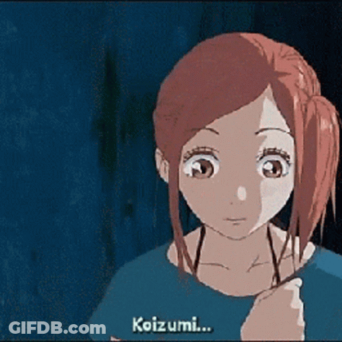 Girl In Blue Shirt Says Koizumi On Screen GIF