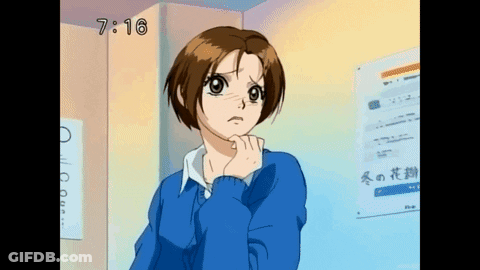 Girl In Blue Sweater Near O Sign GIF