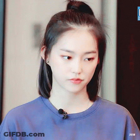 Girl In Blue Sweatshirt With Microphone GIF