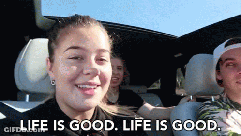 Girl In Car Saying Life Is Good GIF