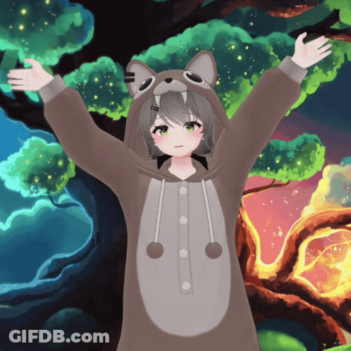 Girl In Cat Costume Arms Outstretched GIF