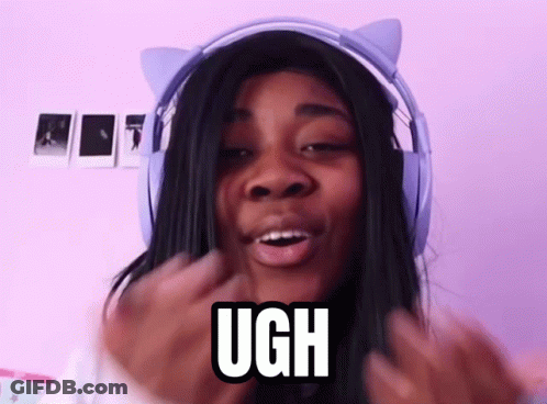 Girl In Cat Ear Headphones Saying Ugh GIF