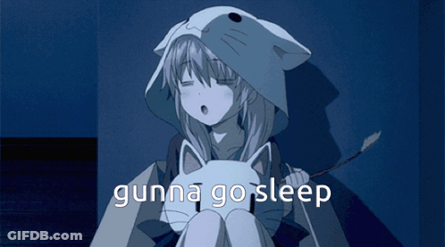 Girl In Cat Hood Saying Gunna Go Sleep GIF