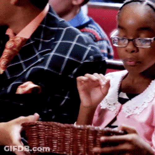 Girl In Church Stealing Money GIF