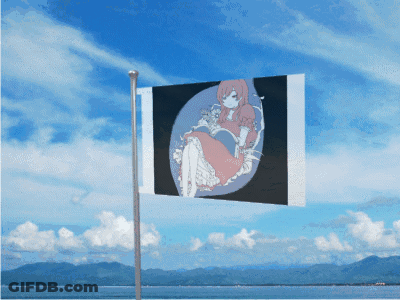 Girl In Circle Flag GIF